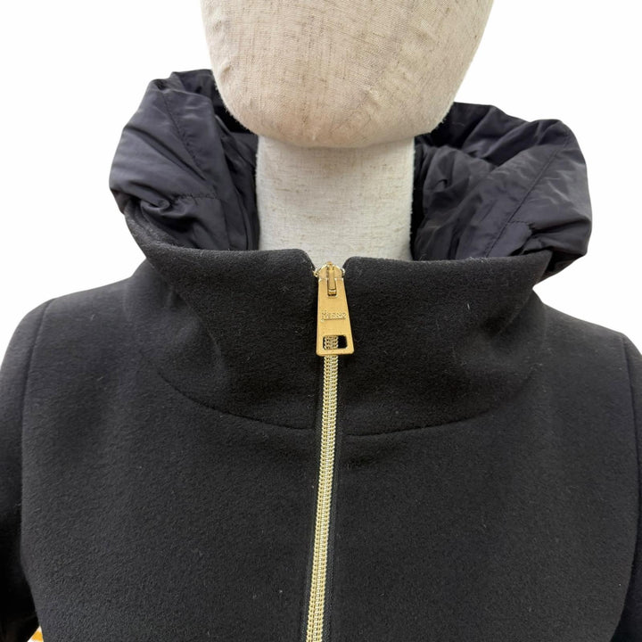 Great Herno down coat DIAGONAL WOOL AND NUAGE PARKA black wool Women 38 PI0848D