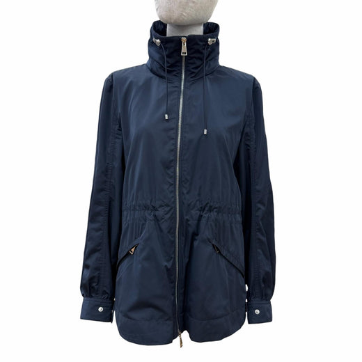 Great MONCLER Jacket ENET Logo patch and hood ZIP UP Navy Women 0 J10931A00087