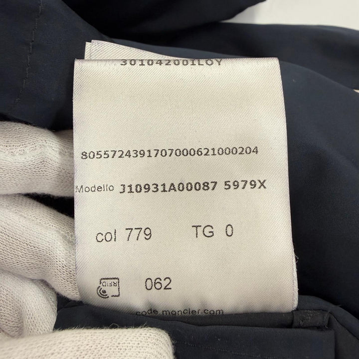 Great MONCLER Jacket ENET Logo patch and hood ZIP UP Navy Women 0 J10931A00087