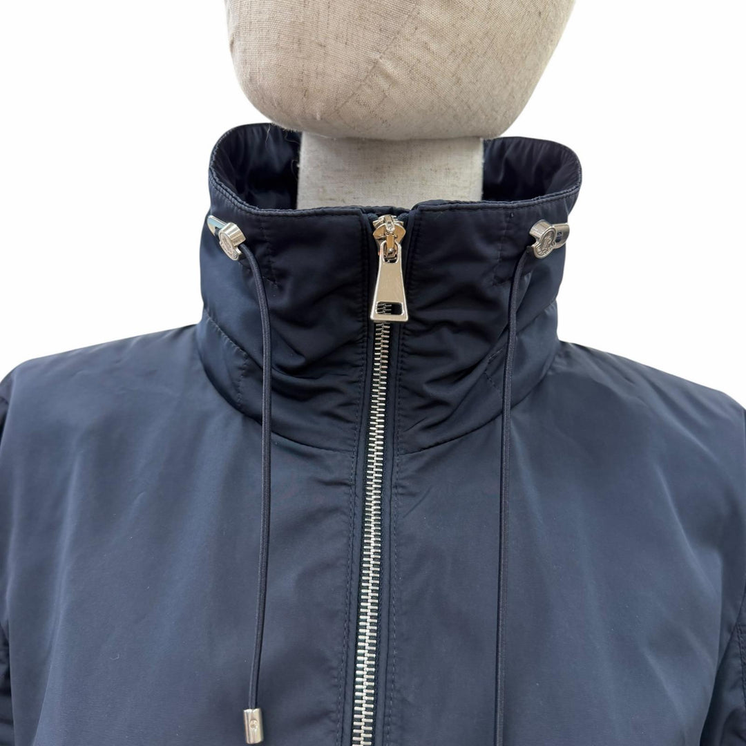 Great MONCLER Jacket ENET Logo patch and hood ZIP UP Navy Women 0 J10931A00087