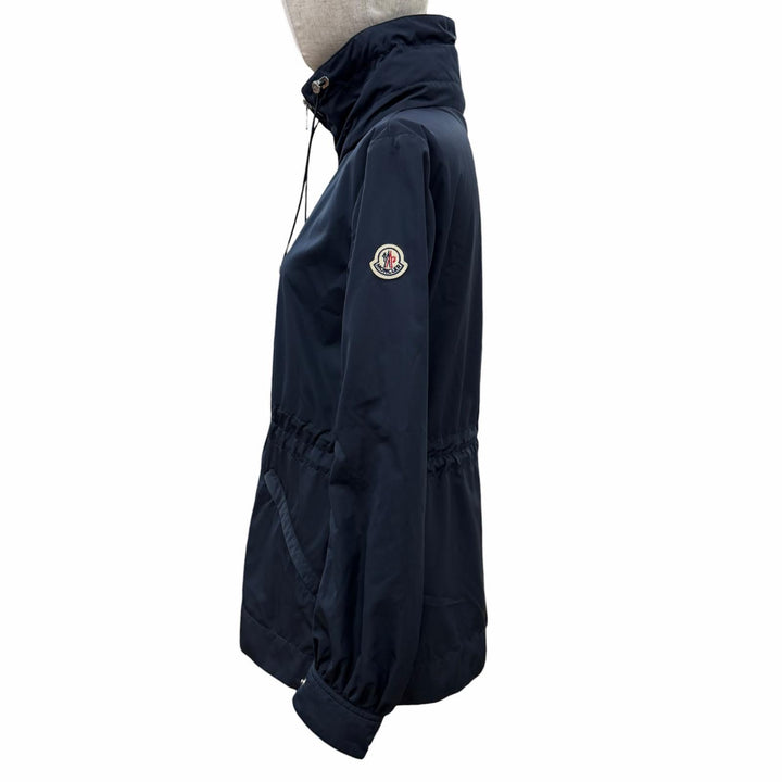 Great MONCLER Jacket ENET Logo patch and hood ZIP UP Navy Women 0 J10931A00087