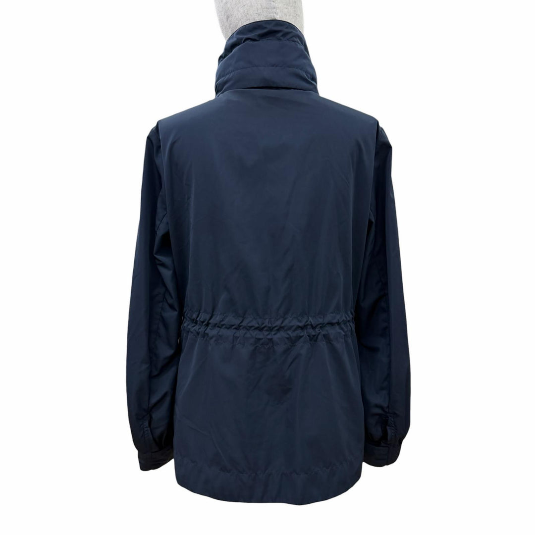 Great MONCLER Jacket ENET Logo patch and hood ZIP UP Navy Women 0 J10931A00087