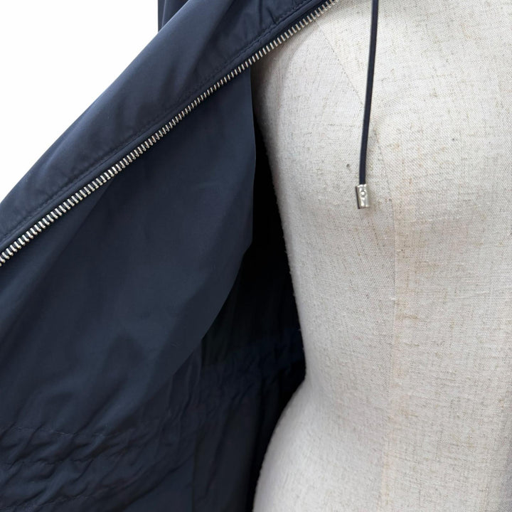 Great MONCLER Jacket ENET Logo patch and hood ZIP UP Navy Women 0 J10931A00087