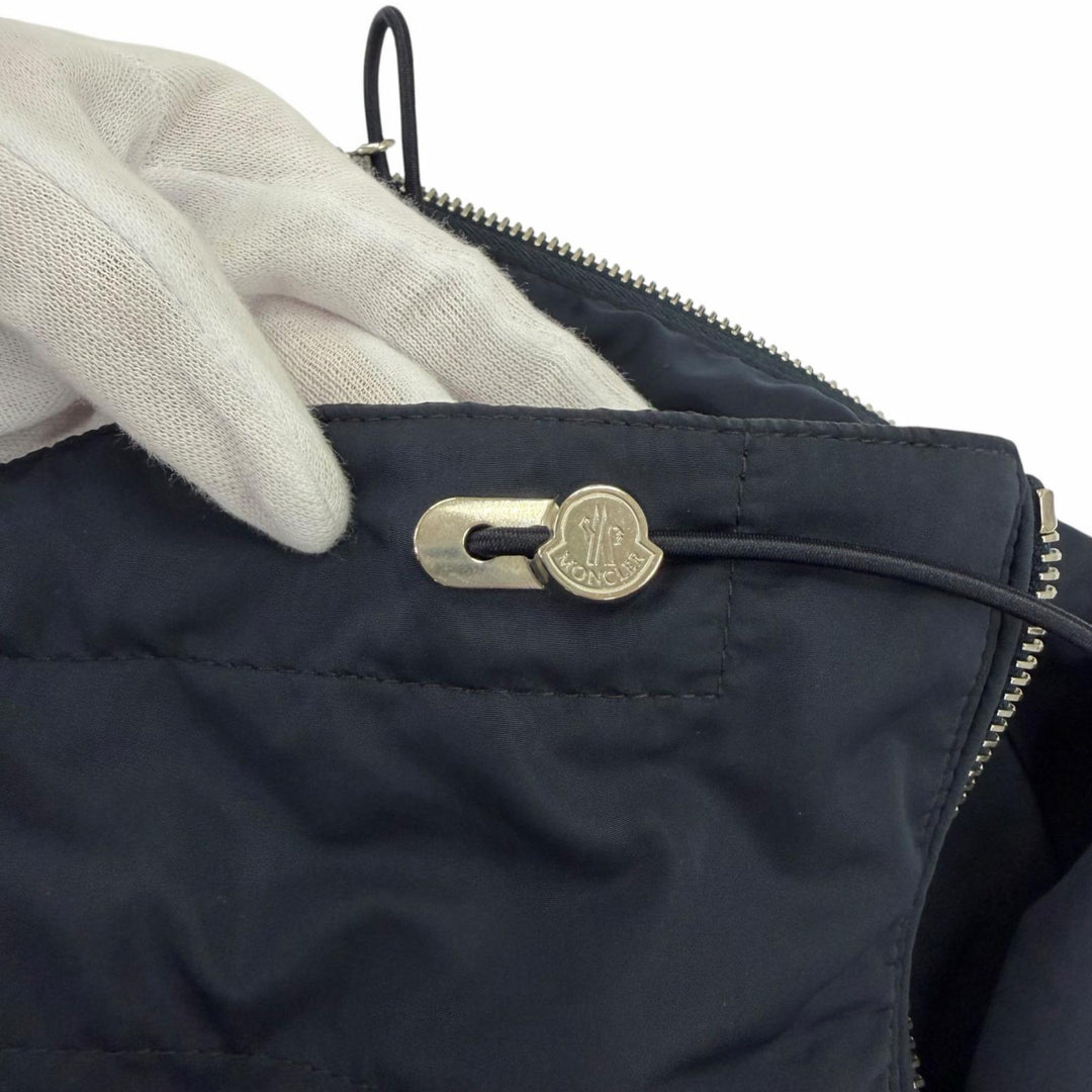 Great MONCLER Jacket ENET Logo patch and hood ZIP UP Navy Women 0 J10931A00087