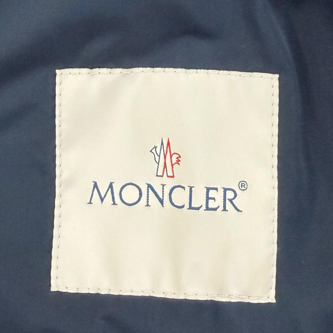 Great MONCLER Jacket ENET Logo patch and hood ZIP UP Navy Women 0 J10931A00087