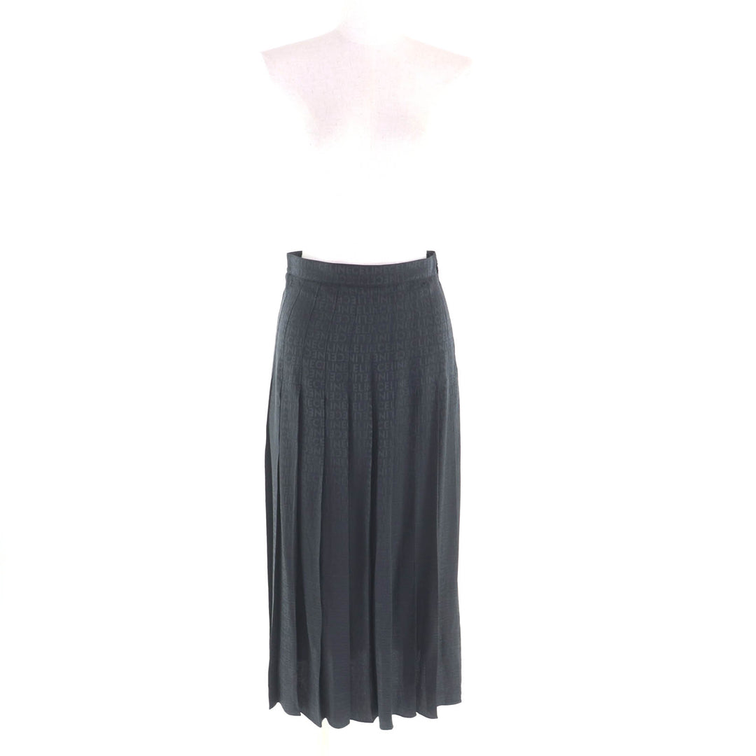 Excellent CELINE Pleated skirt black silk Women 34 2J441967Q