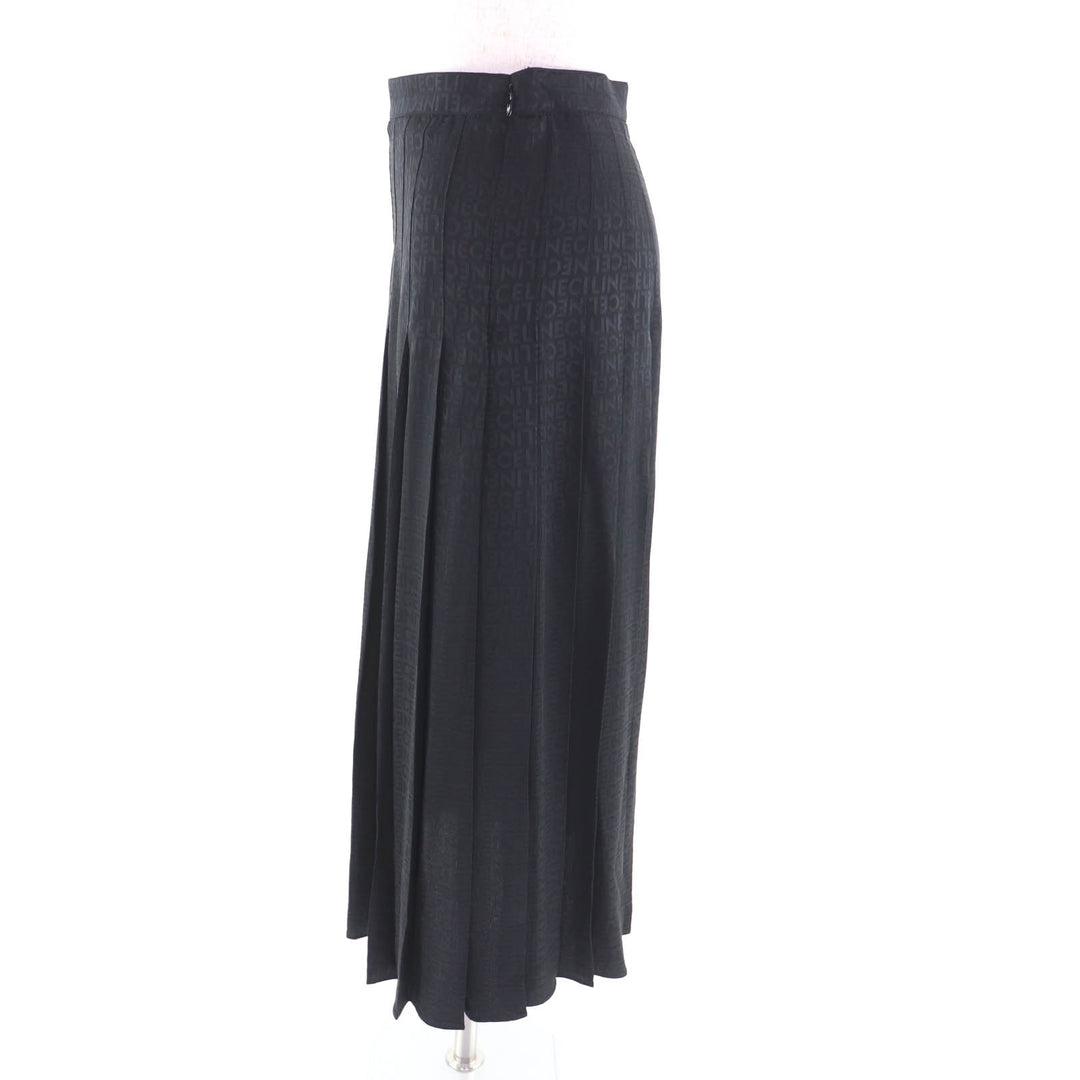Excellent CELINE Pleated skirt black silk Women 34 2J441967Q