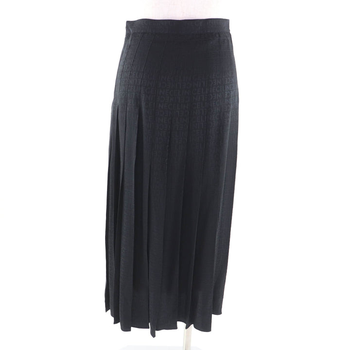 Excellent CELINE Pleated skirt black silk Women 34 2J441967Q