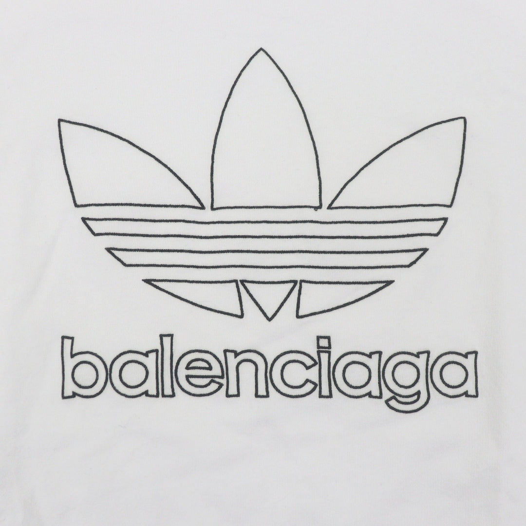 Pristine BALENCIAGA adidas Short sleeve T-shirt Trefoil logo embroidery