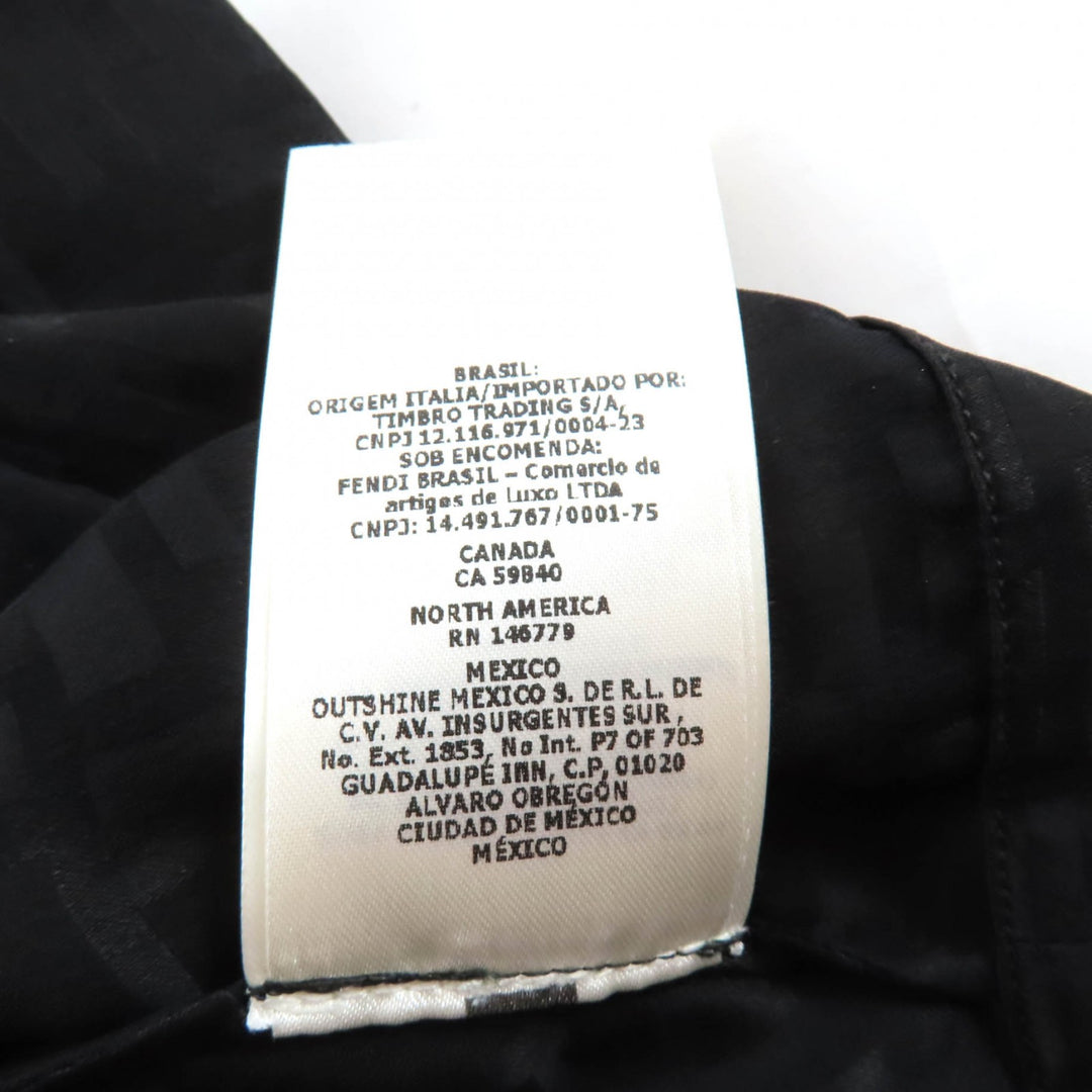 Excellent FENDI Long sleeve shirt Zucca Pattern Cropped black silk 38 FS7994