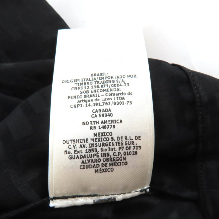 Excellent FENDI Long sleeve shirt Zucca Pattern Cropped black silk 38 FS7994