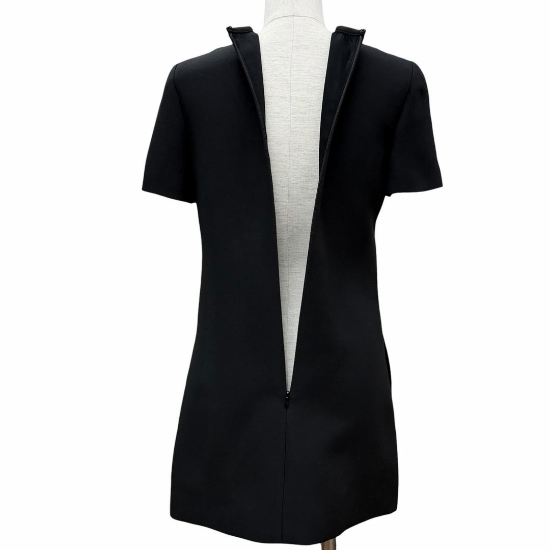 Excellent VALENTINO one piece ribbon black Virgin wool Women 38 3B3VA4C51CF