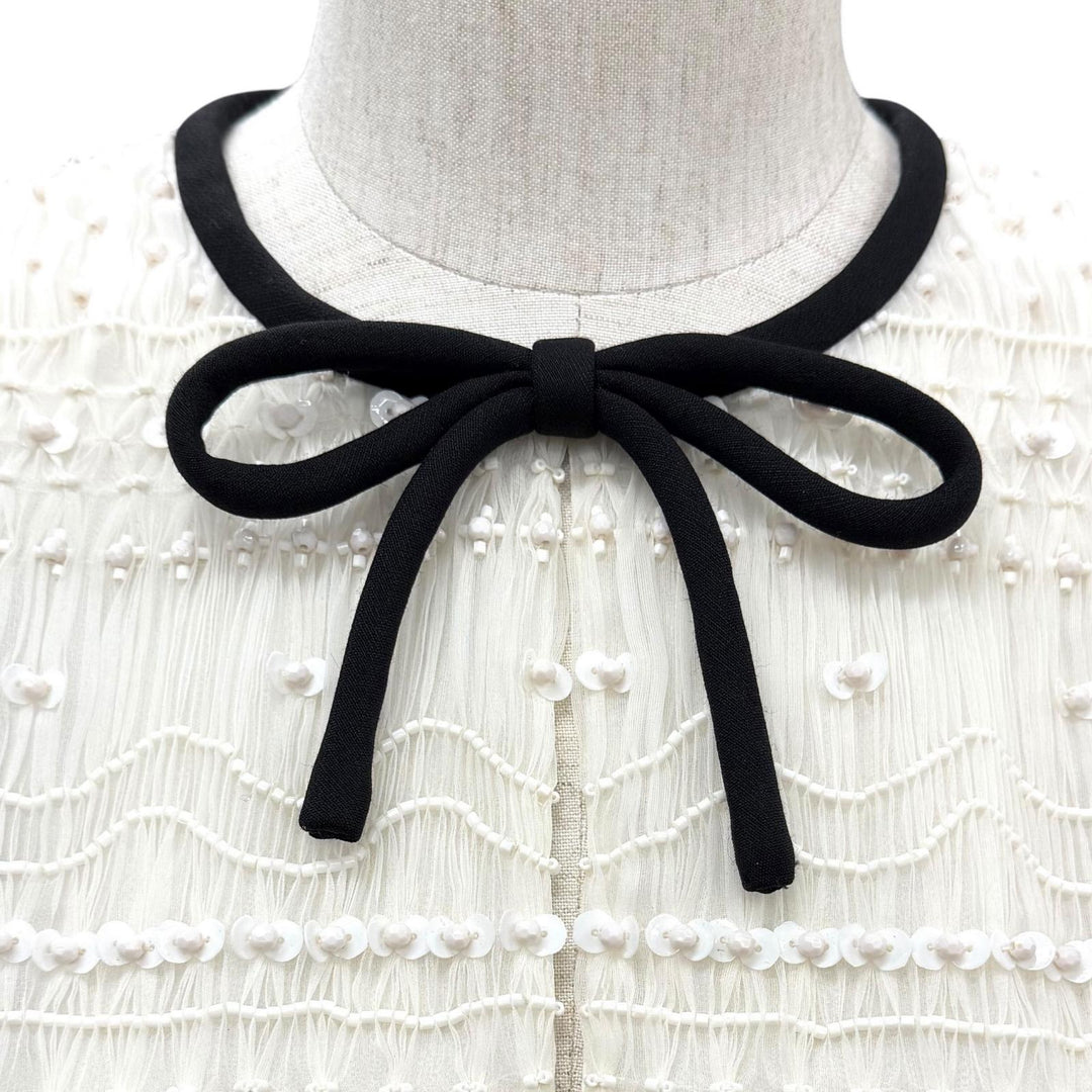 Excellent VALENTINO one piece ribbon black Virgin wool Women 38 3B3VA4C51CF
