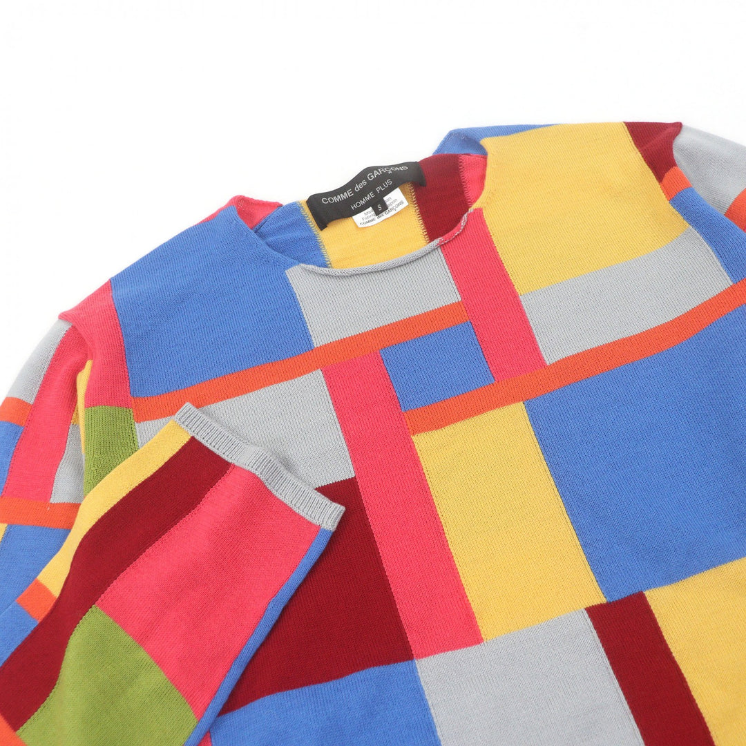 Excellent COMME des GARCONS HOMME PLUS sweater Color-block knit