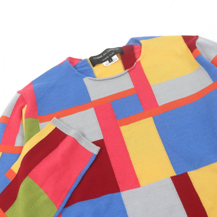 Excellent COMME des GARCONS HOMME PLUS sweater Color-block knit