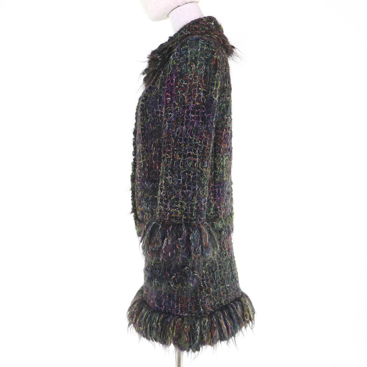 Excellent CHANEL two-piece set COCO Button Jacket and Skirt mohair 36 03A P22325
