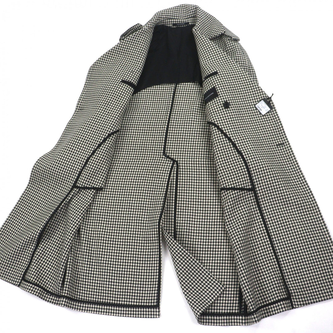 Pristine TAGLIATORE trench coat black wool mens 48