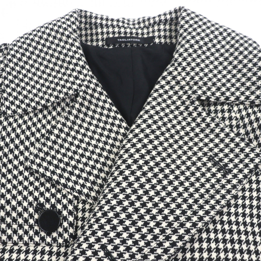 Pristine TAGLIATORE trench coat black wool mens 48