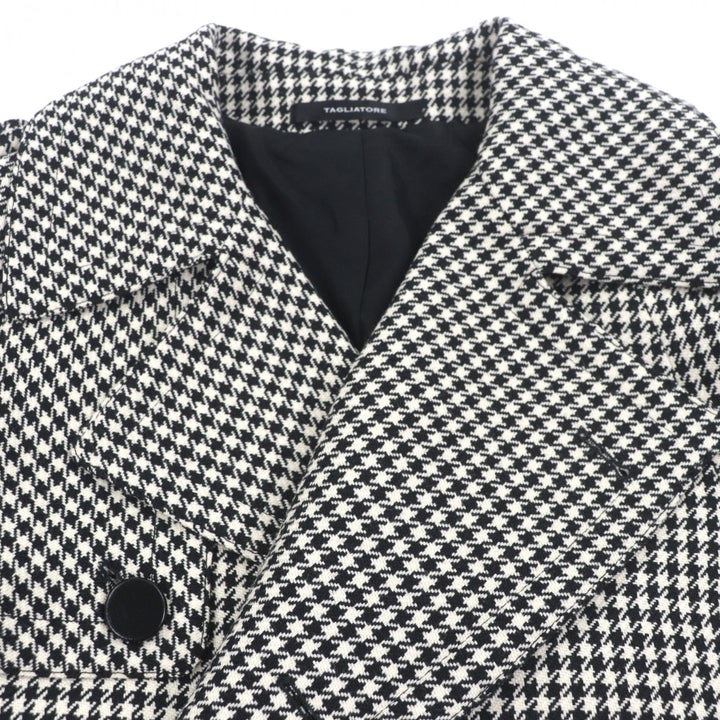Pristine TAGLIATORE trench coat black wool mens 48