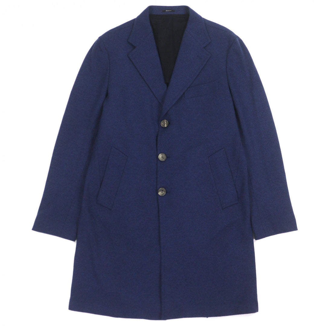 Excellent Sartorio Chester coat single Navy wool mens 48