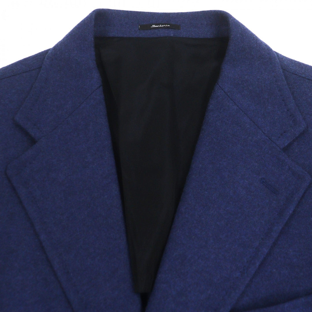 Excellent Sartorio Chester coat single Navy wool mens 48