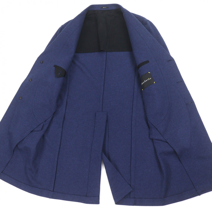 Excellent Sartorio Chester coat single Navy wool mens 48
