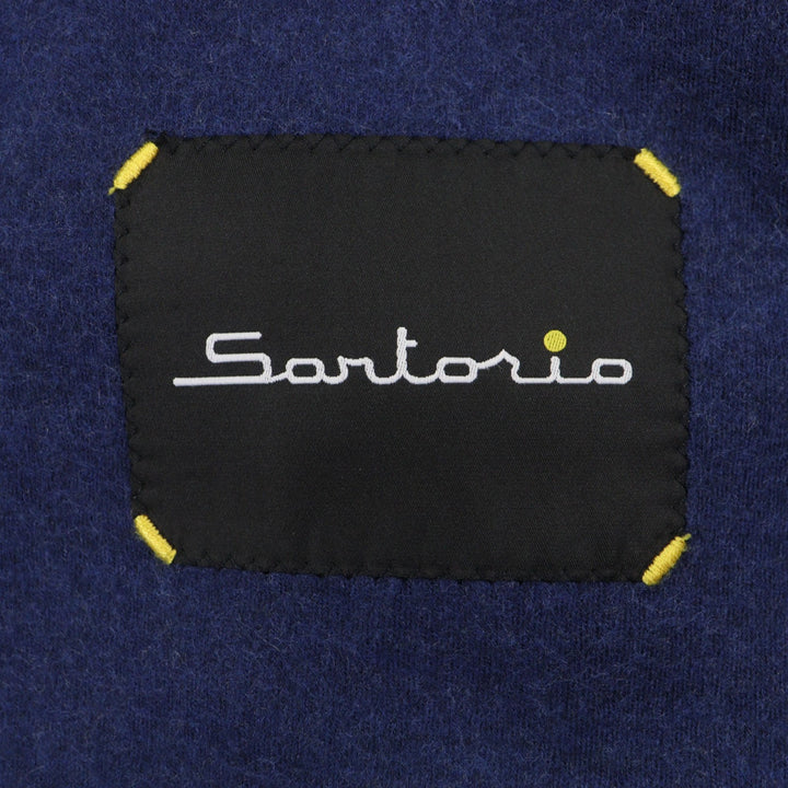 Excellent Sartorio Chester coat single Navy wool mens 48