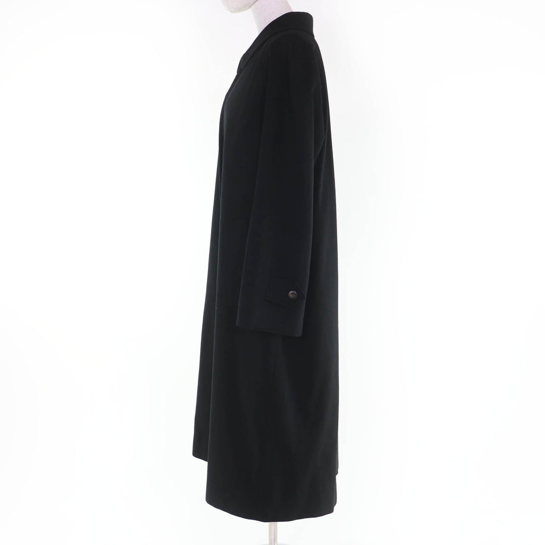 Excellent Burberrys coat Concealed placket, long length black cashmere Women 46