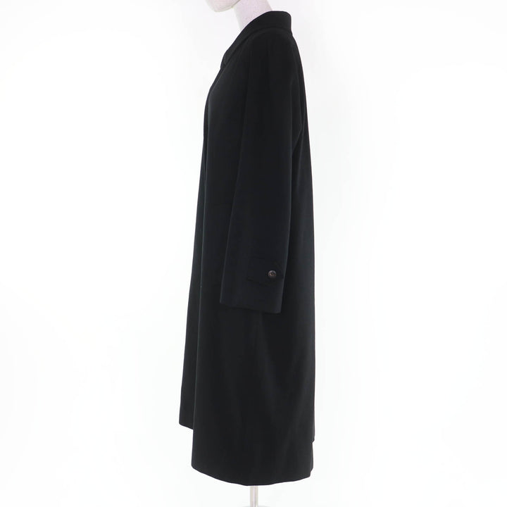 Excellent Burberrys coat Concealed placket, long length black cashmere Women 46