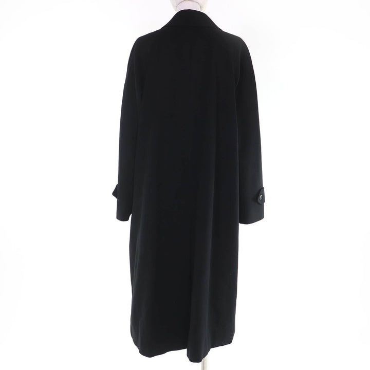 Excellent Burberrys coat Concealed placket, long length black cashmere Women 46