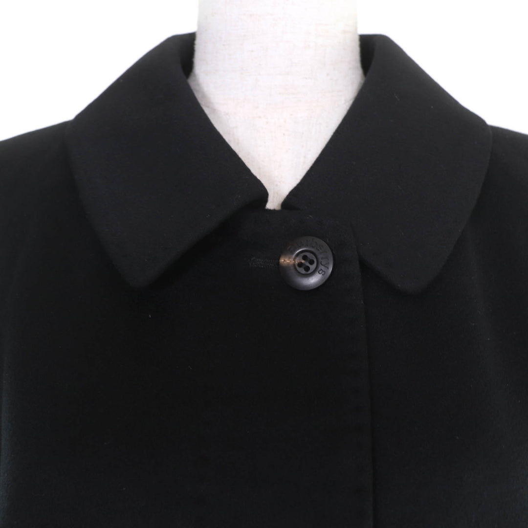 Excellent Burberrys coat Concealed placket, long length black cashmere Women 46