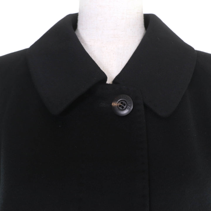 Excellent Burberrys coat Concealed placket, long length black cashmere Women 46