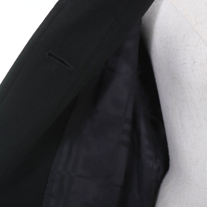 Excellent Burberrys coat Concealed placket, long length black cashmere Women 46