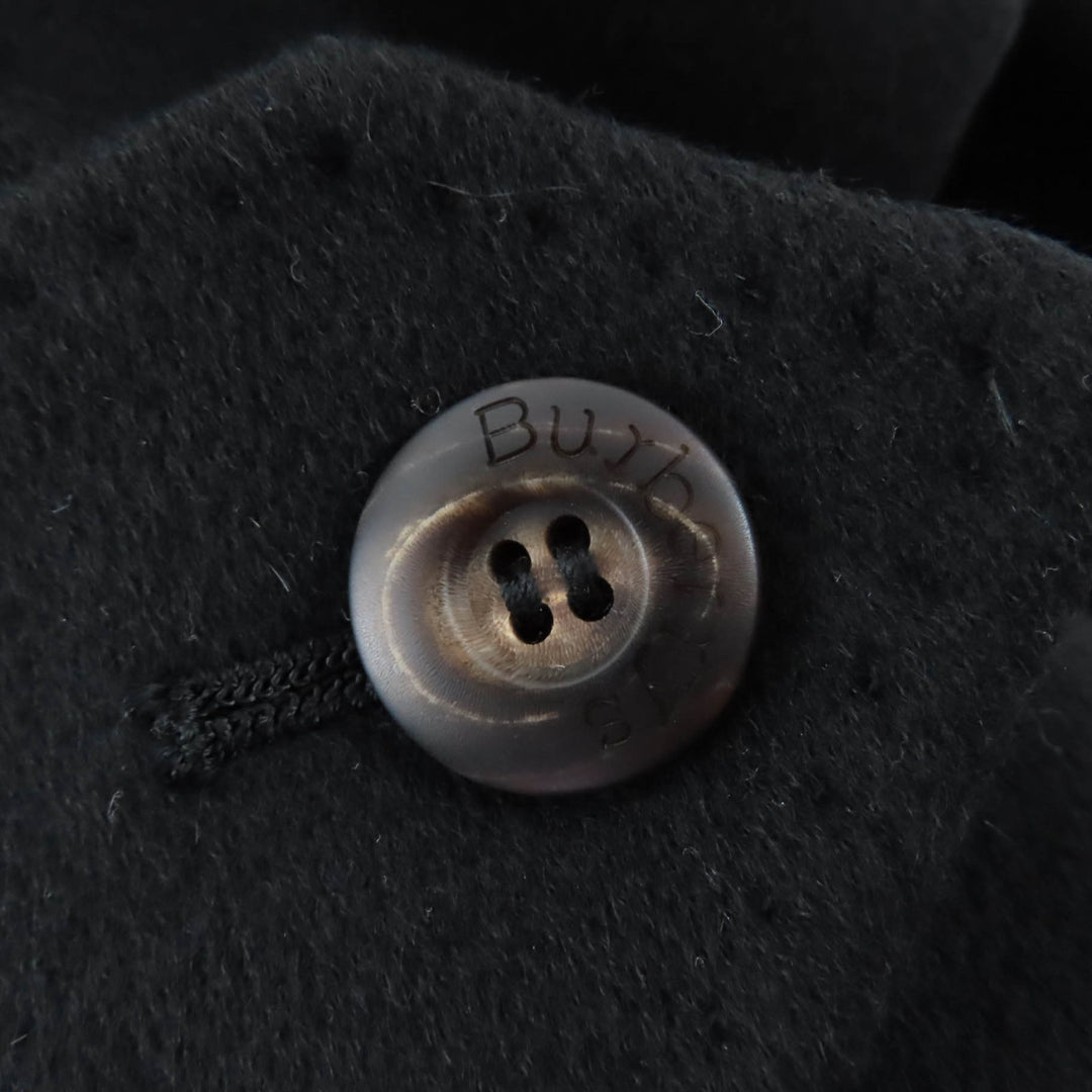 Excellent Burberrys coat Concealed placket, long length black cashmere Women 46