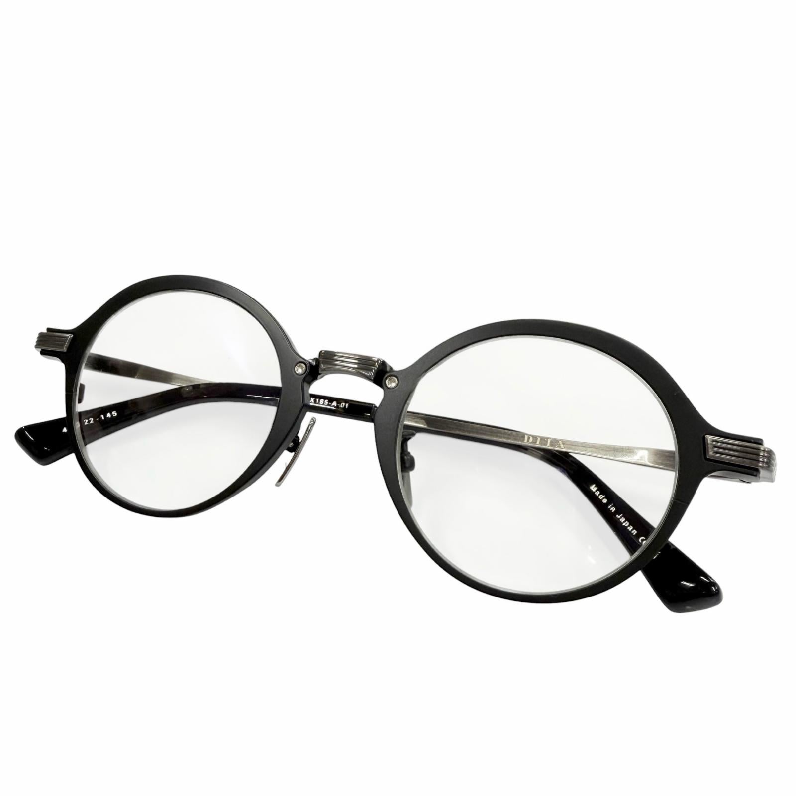 Excellent DITA Glasses RADICON-TOW round Matt black mens DTX185-A