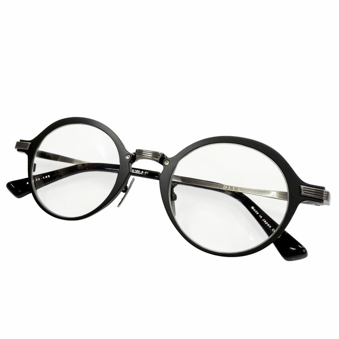 Excellent DITA Glasses RADICON-TOW round Matt black mens DTX185-A-01