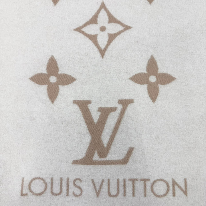 Excellent LOUIS VUITTON Scarf muffler reykjavik Monogram beige cashmere M78123