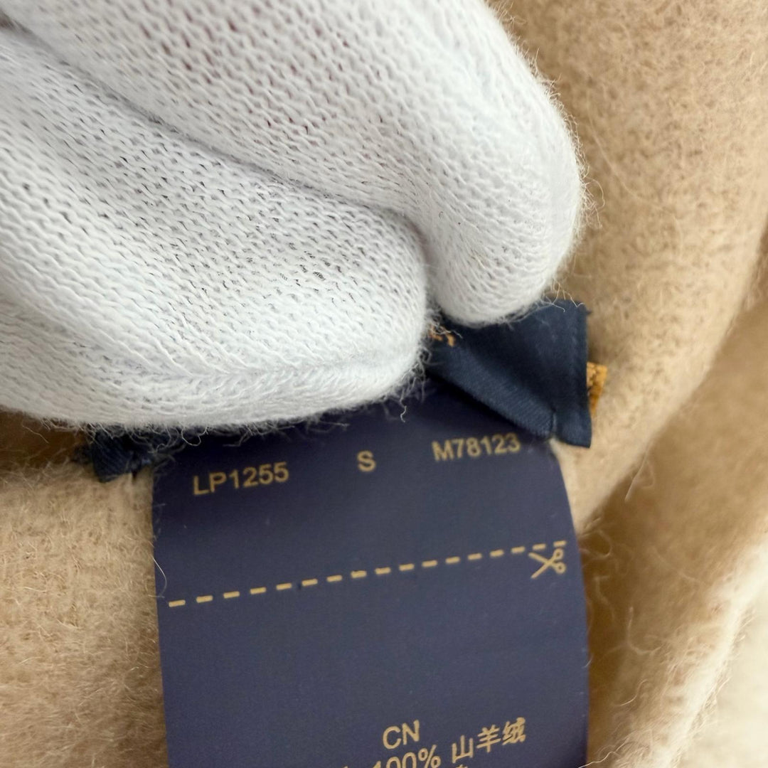 Excellent LOUIS VUITTON Scarf muffler reykjavik Monogram beige cashmere M78123