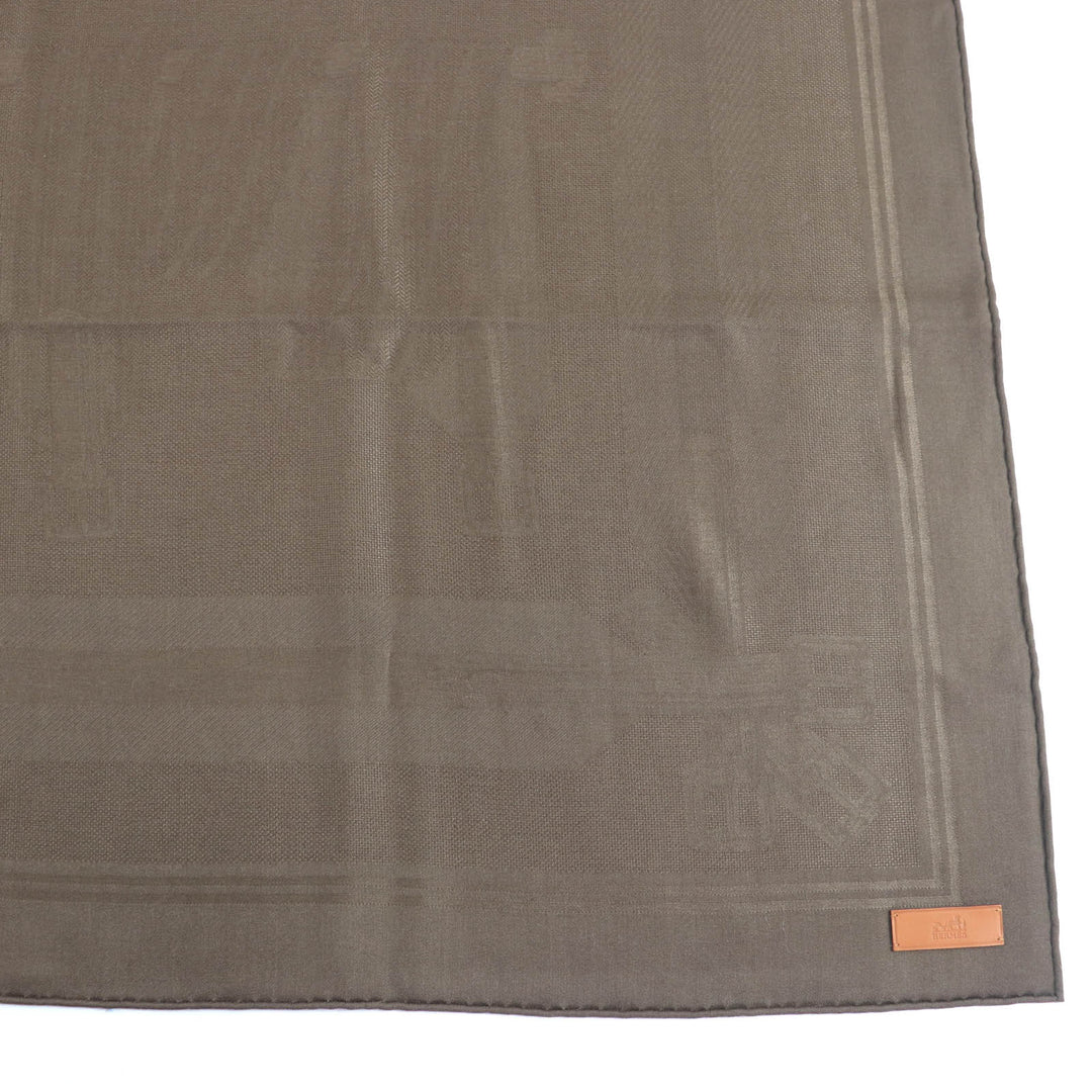 Pristine HERMES scarf Sangle Extra-large scarf with leather patch cashmere Women