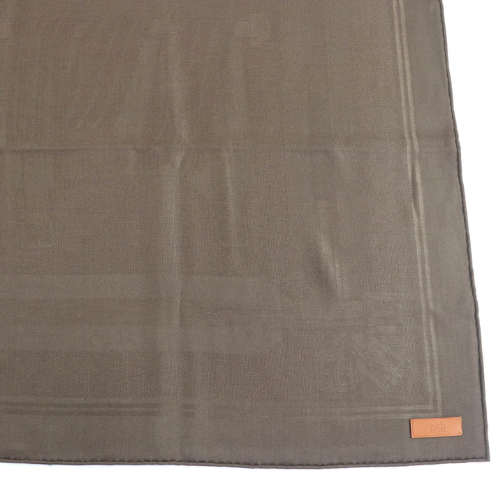 Pristine HERMES scarf Sangle Extra-large scarf with leather patch cashmere Women
