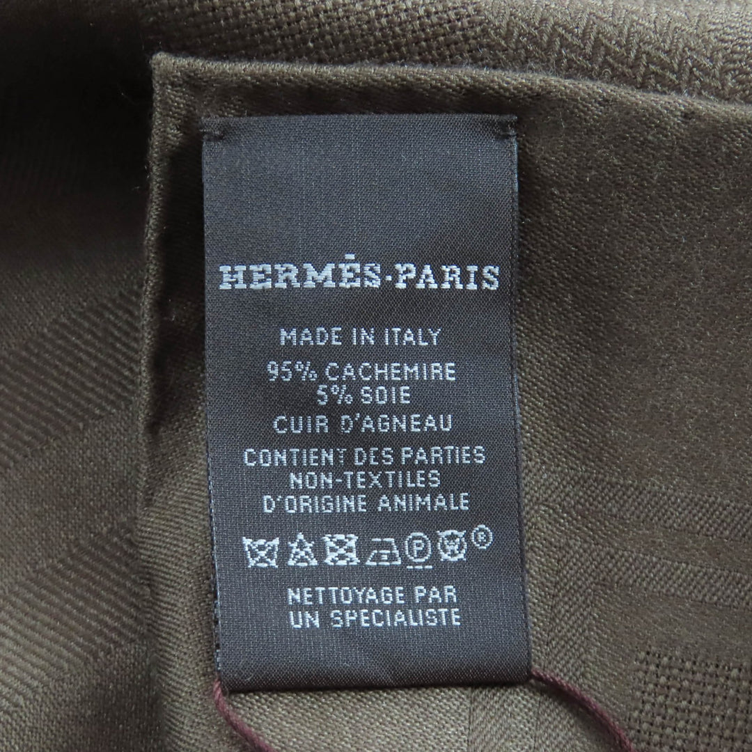 Pristine HERMES scarf Sangle Extra-large scarf with leather patch cashmere Women