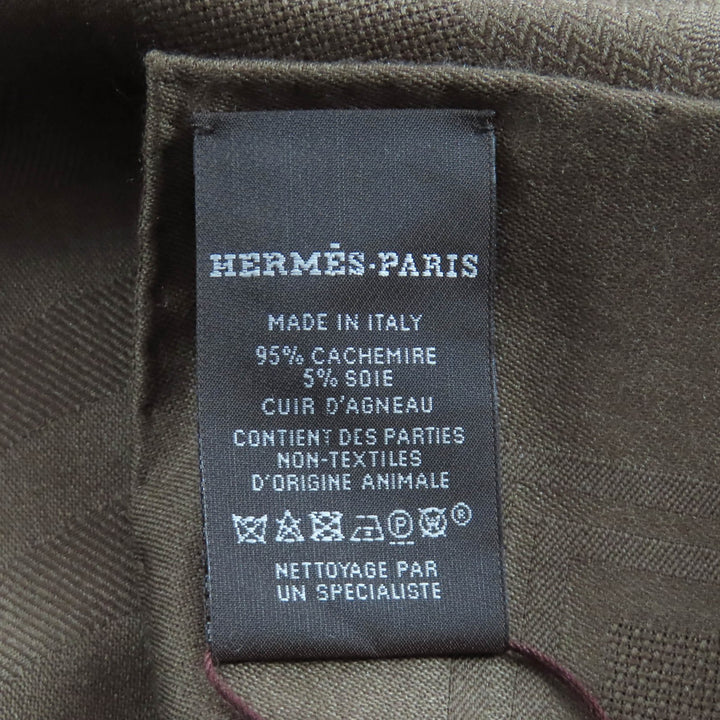 Pristine HERMES scarf Sangle Extra-large scarf with leather patch cashmere Women