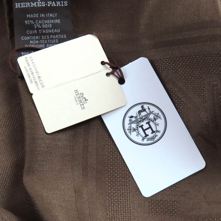 Pristine HERMES scarf Sangle Extra-large scarf with leather patch cashmere Women