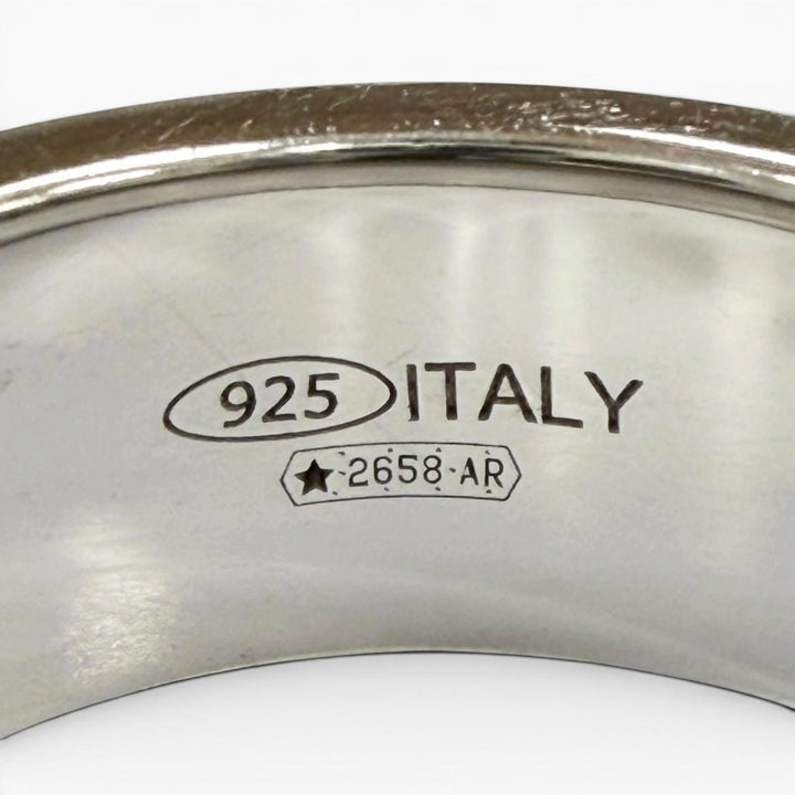 Great Maison Margiela Ring ring Logo engraving Silver 925 mens