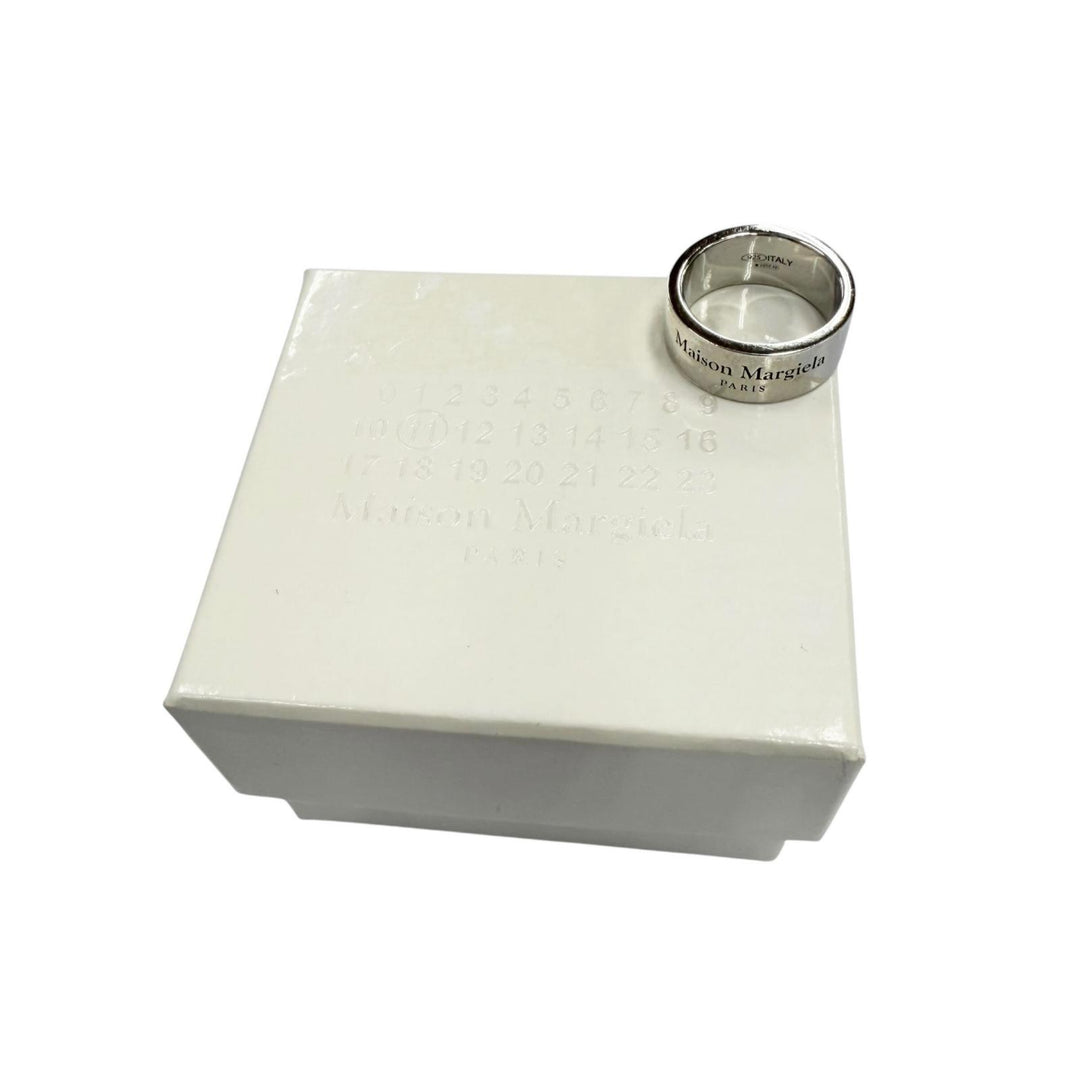 Great Maison Margiela Ring ring Logo engraving Silver 925 mens