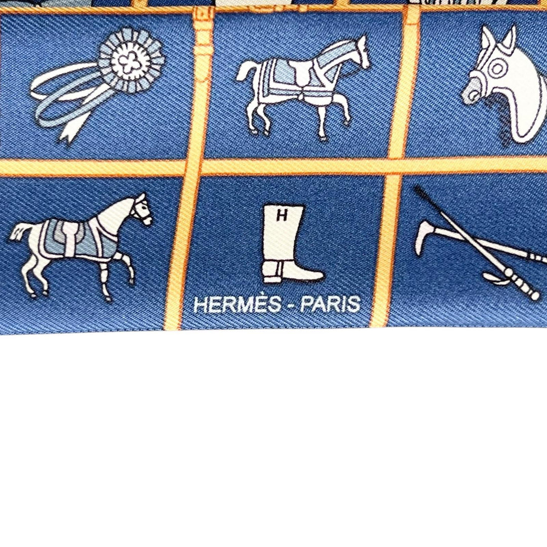 Pristine HERMES scarf Couvertures Nouvelles Twilly Navy silk Women