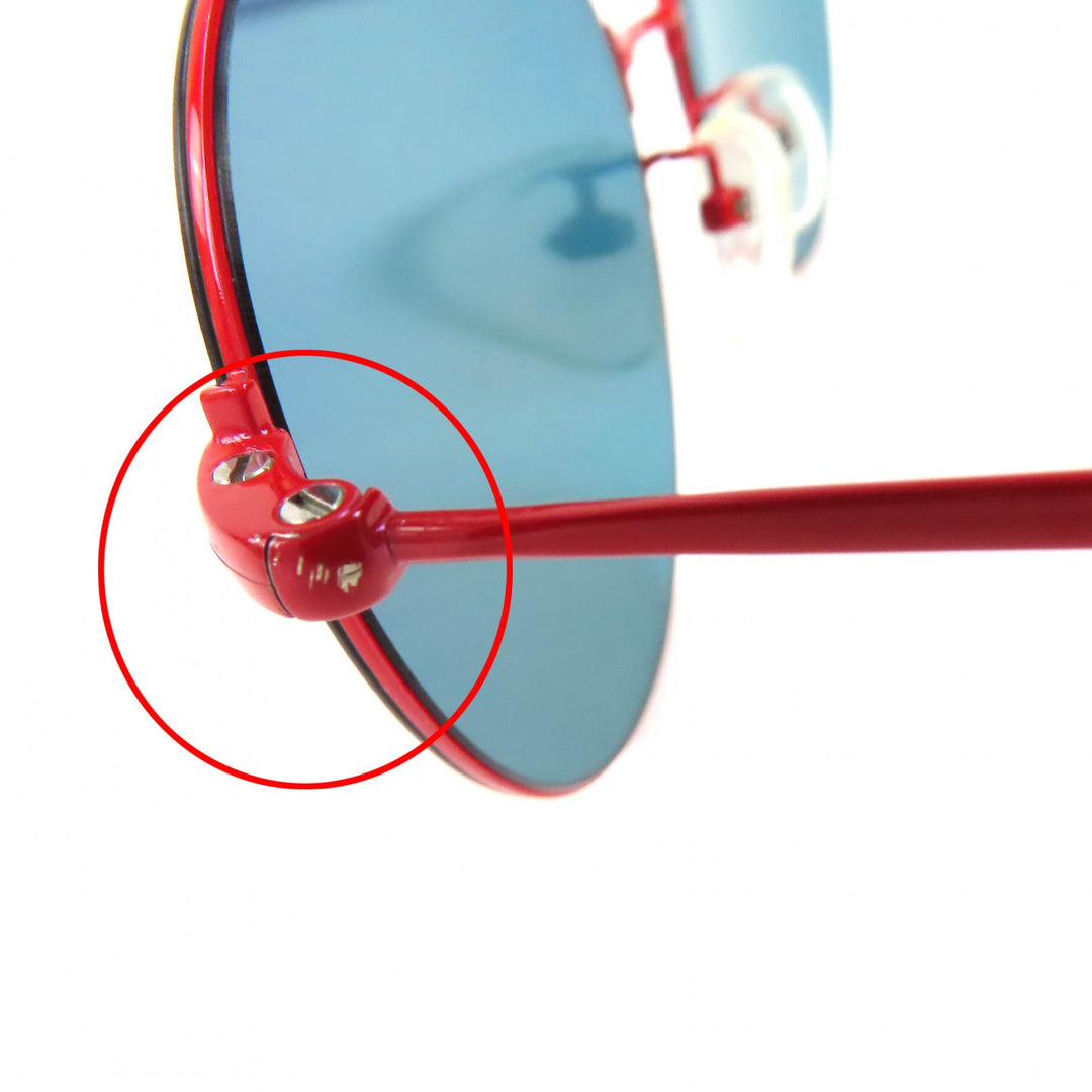 Great BALENCIAGA sunglasses Logo Round Mirror Lens Red mens BB0016SK