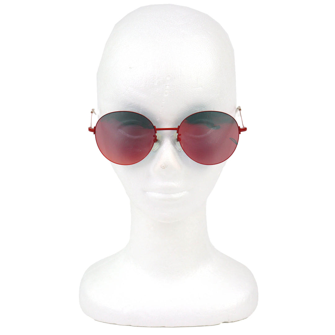 Great BALENCIAGA sunglasses Logo Round Mirror Lens Red mens BB0016SK