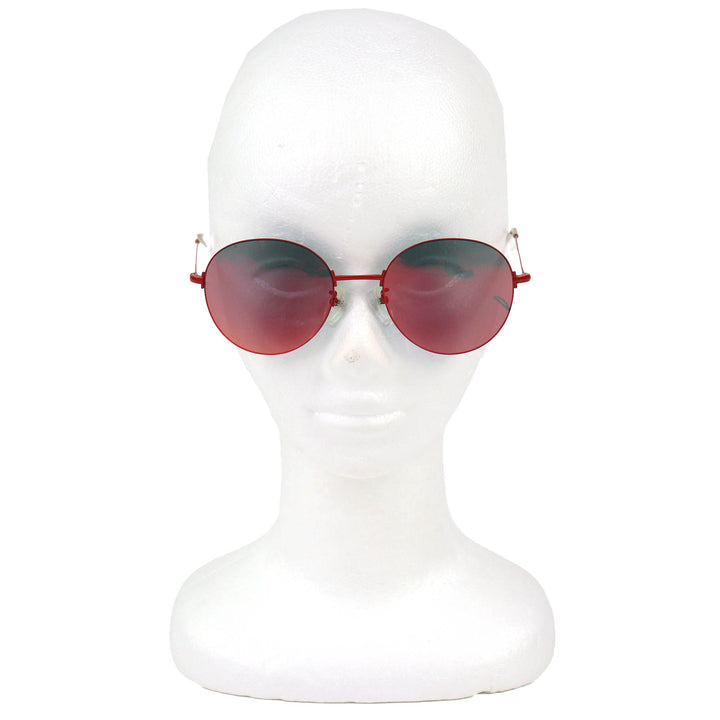 Great BALENCIAGA sunglasses Logo Round Mirror Lens Red mens BB0016SK