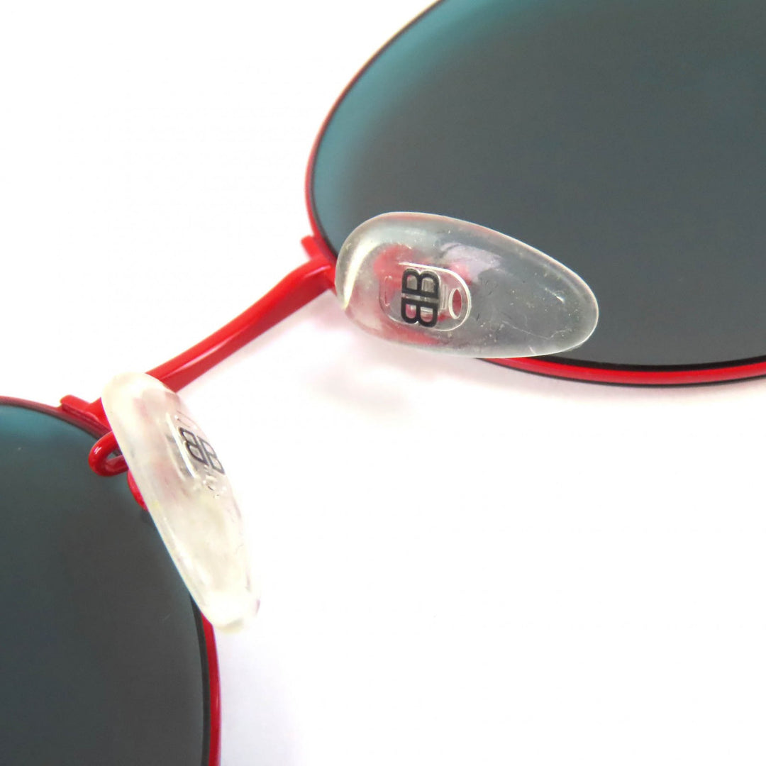 Great BALENCIAGA sunglasses Logo Round Mirror Lens Red mens BB0016SK